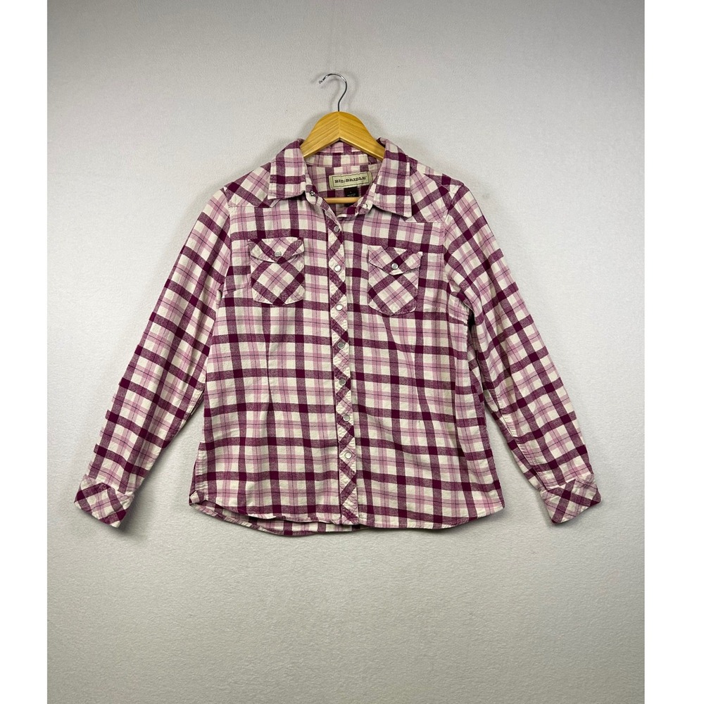 Bit & Bridle Womens Plaid Flannel Shirt Long Sleeve Button Up Size L